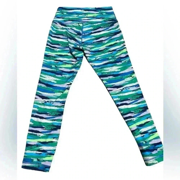Lululemon Soul Cycle wunder under high rise crop leggings blue and green - Picture 2 of 7